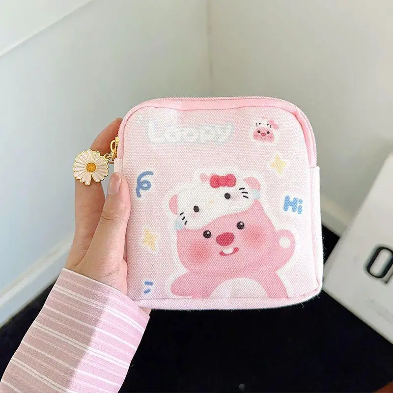 MINISO Sanrio Hello Kitty anime tovagliolo sanitario sacchetto di immagazzinaggio del tovagliolo mestruale nuovo portatile mini cute student tampone storage bag