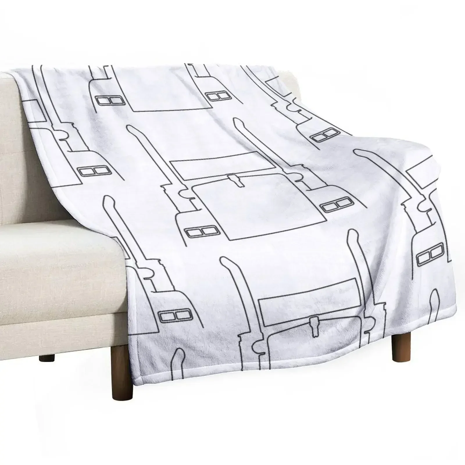 

Kenworth big rig truck outline graphic (black) Throw Blanket Warm Flannel Blanket for Couch Chair Bedroom