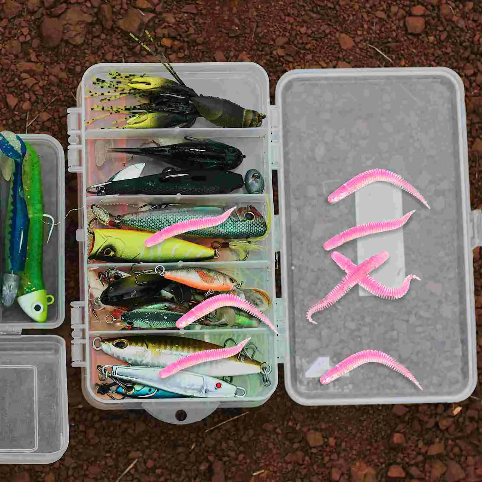 30 ชิ้น Bass Fishing Lure เหยื่ออ่อน Fishbait ว่ายน้ําเหยื่อ 650X050X050 เซนติเมตรปลอมสีชมพู Bites หนอนน้ําเค็ม