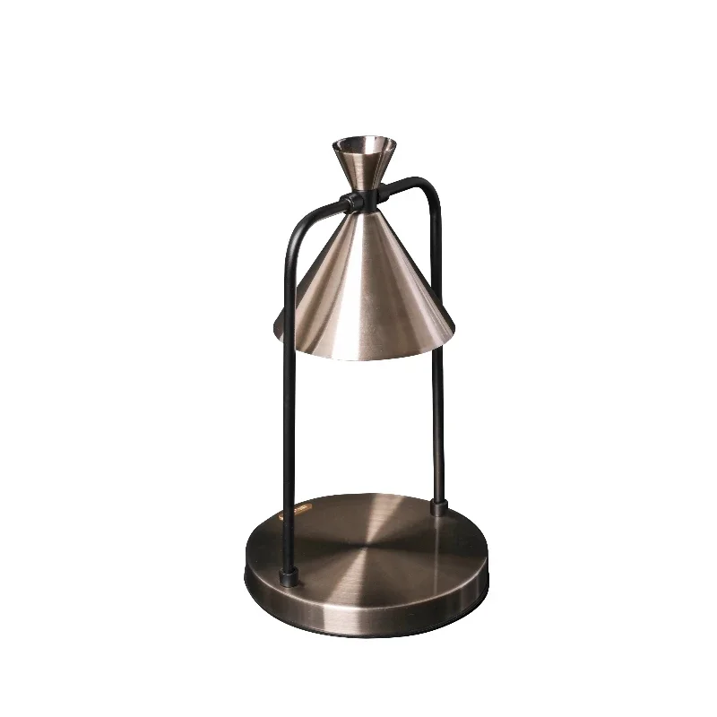 

Danish medieval small silver hat wax melting lamp scented candle bedside table lamp