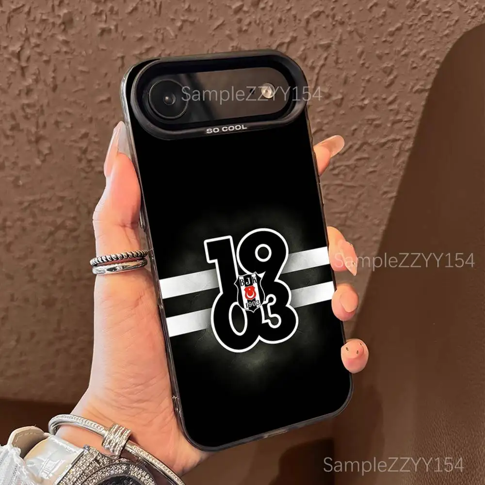 Fashion B-Besiktas BJK Turky Phone Case For IPhone 15,16,17,13,14,11,12,Pro,Max,Plus,E,Air,Mini Gray Matte Shockproof Back Cover