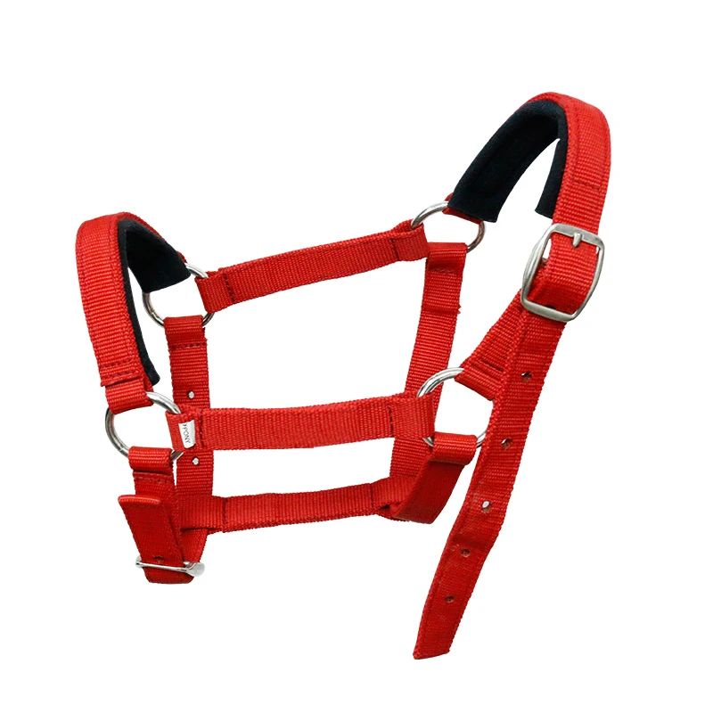 2022 hot selling equestrian products custom nylon material adjustable horse halter with soft padded wholesale