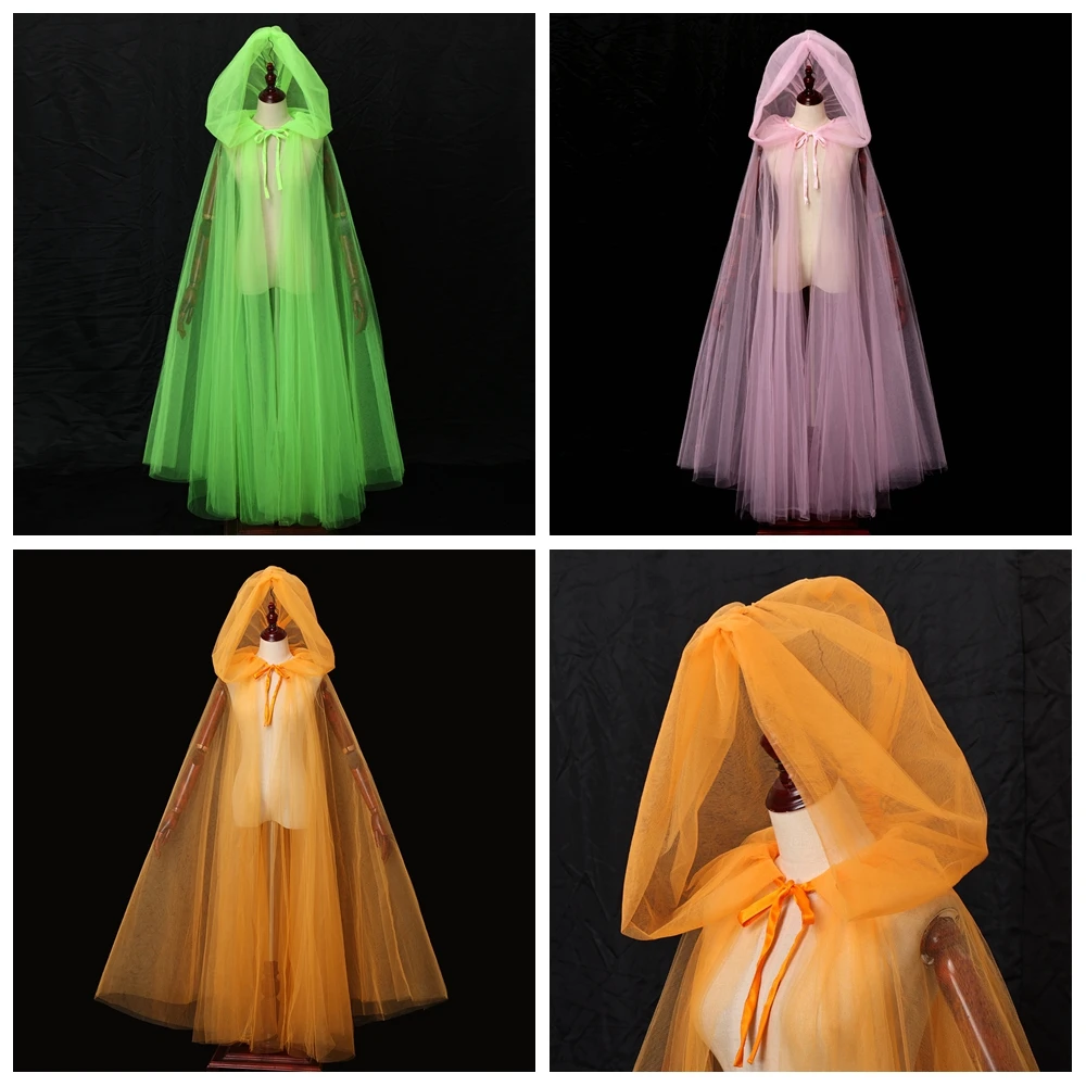 المرأة هود تول كيب هالوين كرنفال قزم تأثيري الساحرة عباءة معطف