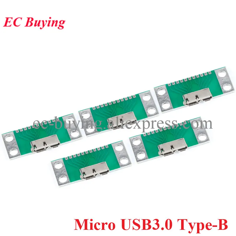 5Pcs/1pc Micro-B USB 3.0 Type-B Adapter Test Board Plate USB3.0 11pin DIP Female Socket Connector Mobile Hard Disk Interface