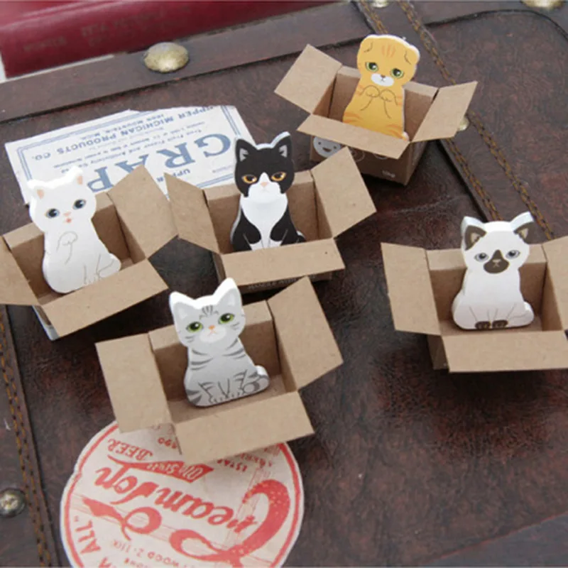 Korean Version of Carton Cute Carton Cat, Small Note Pad, Sticky Notes  N Times Stickers Sticky Notes Cute Stationery