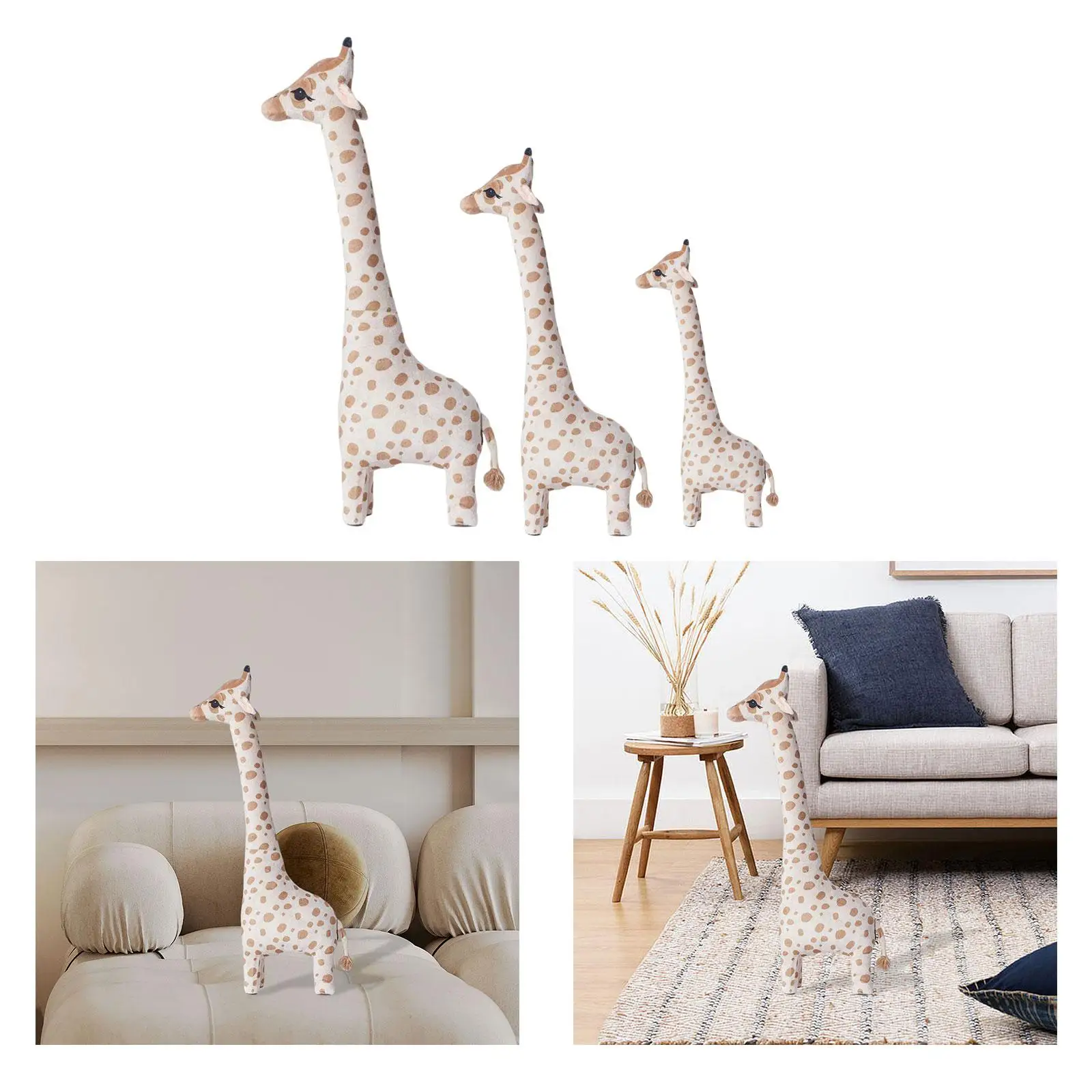 Animal de pelúcia girafa brinquedos de pelúcia decorações para casa simulação realista dormir
