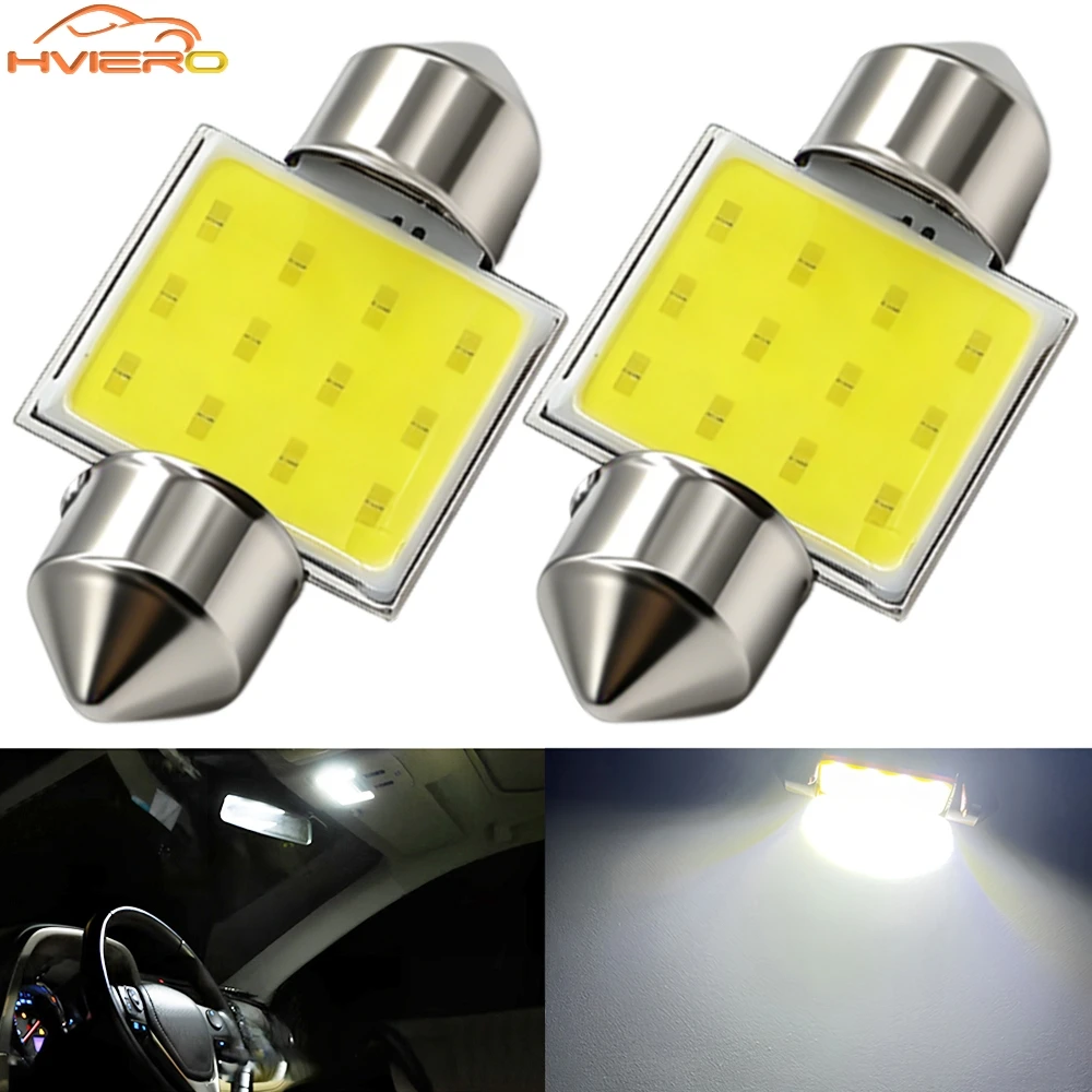 COB White Festoon LED Bulbs 31/36/39/41mm 1/2/4/10 Pack C5W C10W 12V Car Interior Dome Reading Door Trunk Parking Replacement