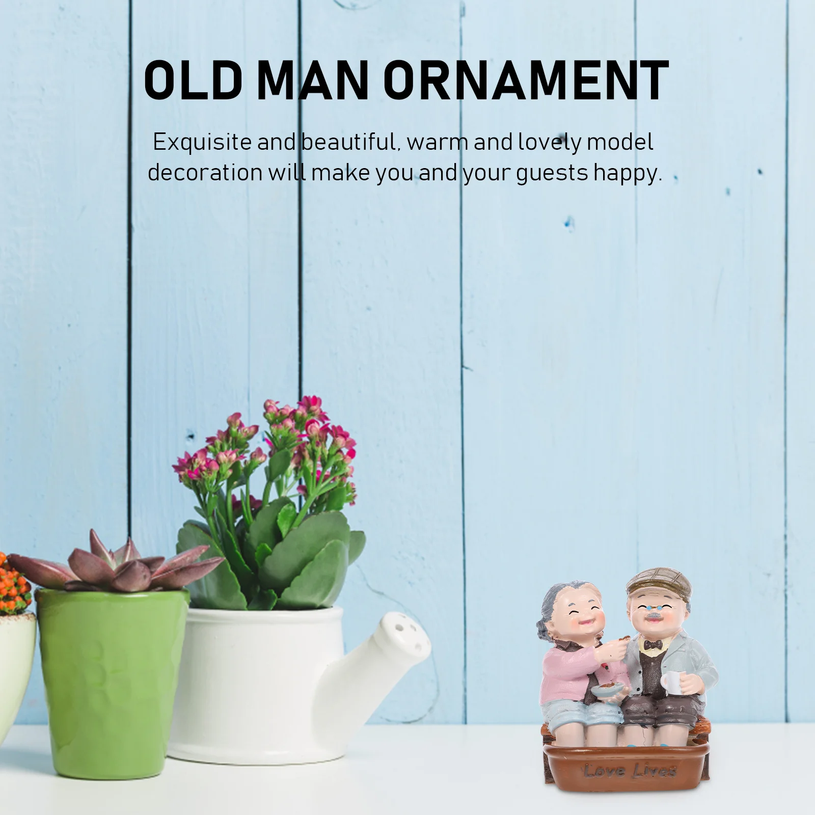 

1Pcs Creative Grandpa and Grandma Birthday Cake Decor Cute Statue Ornament Desktop Decoration Party Supplies Warm Atmosphere