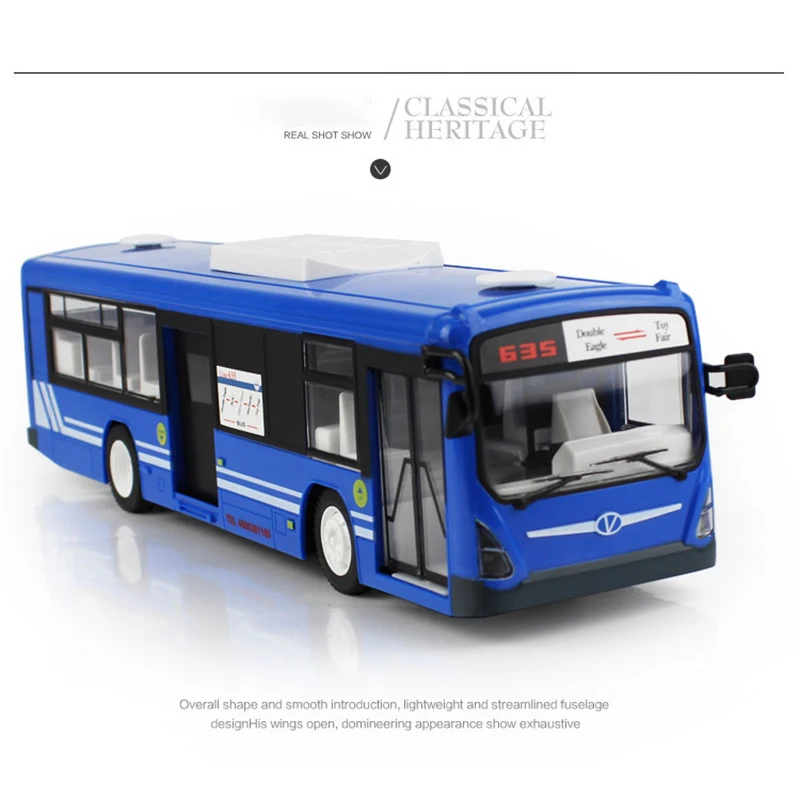 

RC Car 2.4G Bus City Remote Control Cars Vehicle Model Simulation One Key Start Function Sound & Light Toys For Children Gifts 1