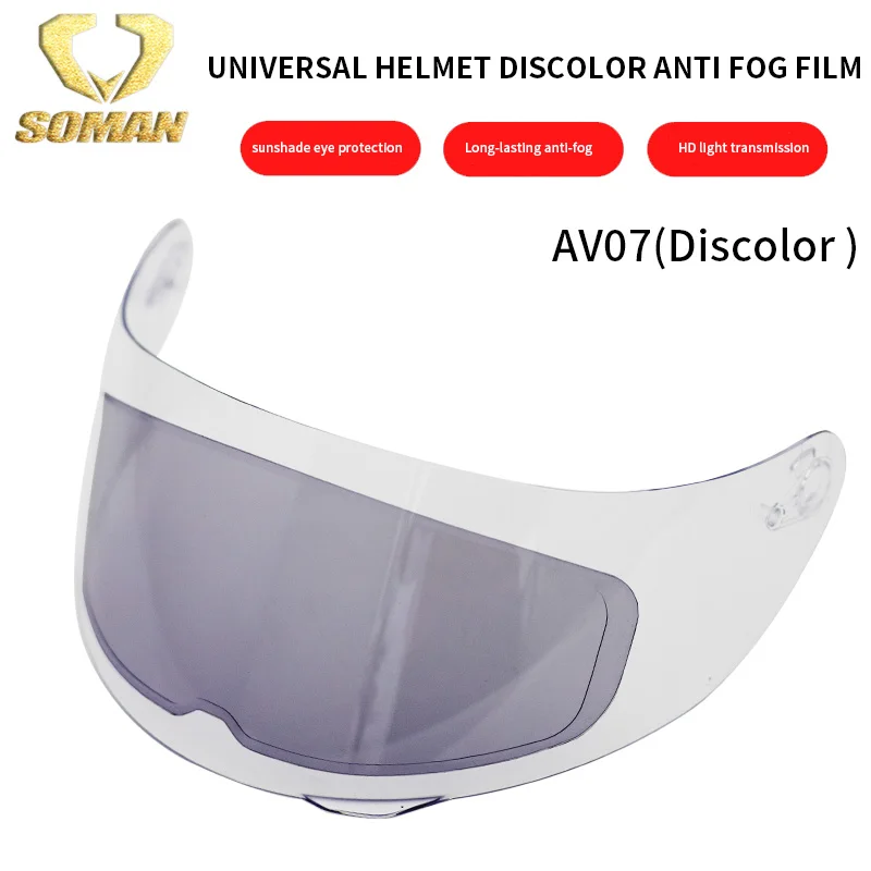 

1/2 Photochromic Anti-fog Film Soman Helmet Visor Discolor Universal Outdoor Powersport Use In Winter