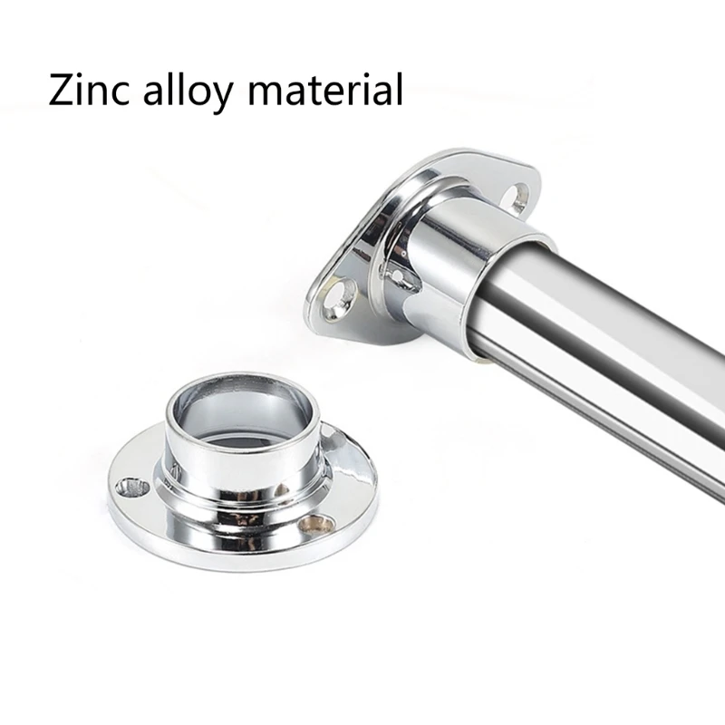 Wardrobe Rod Brackets Flange Holders Closet Poles Rod End Supports Durable Dropship