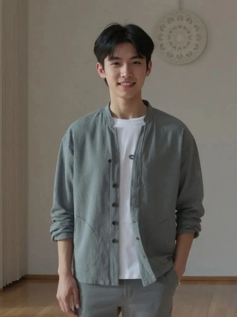 

New Men's Versatile Long Sve irt Chinese Sle Stand Collar Design Color Trendy Match All Cotton Linen Casual irt