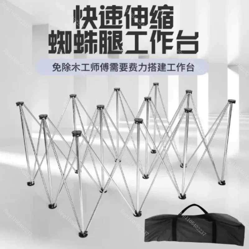 Foldable Portable Stainless Steel Spider‑Leg Workbench Multi‑Purpose Table for Woodworking Tile Work Vendor Stall