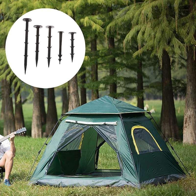 10Pcs Outdoor Camping Tent Pegs Ground Nails Screw Anchor Stakes Pegs Hiking Tent Stakes Garden Ground Nail Pins Accessories