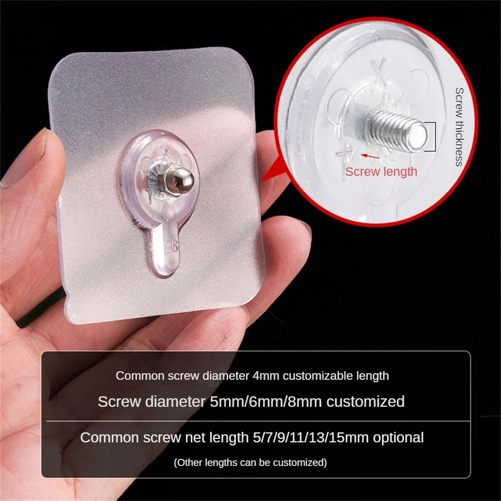 Frame Photo Hook Non-punching Non-trace Transparent Hole-free Home Storage Gadgets Screw Patch Nail-free Strong Adhesive M5