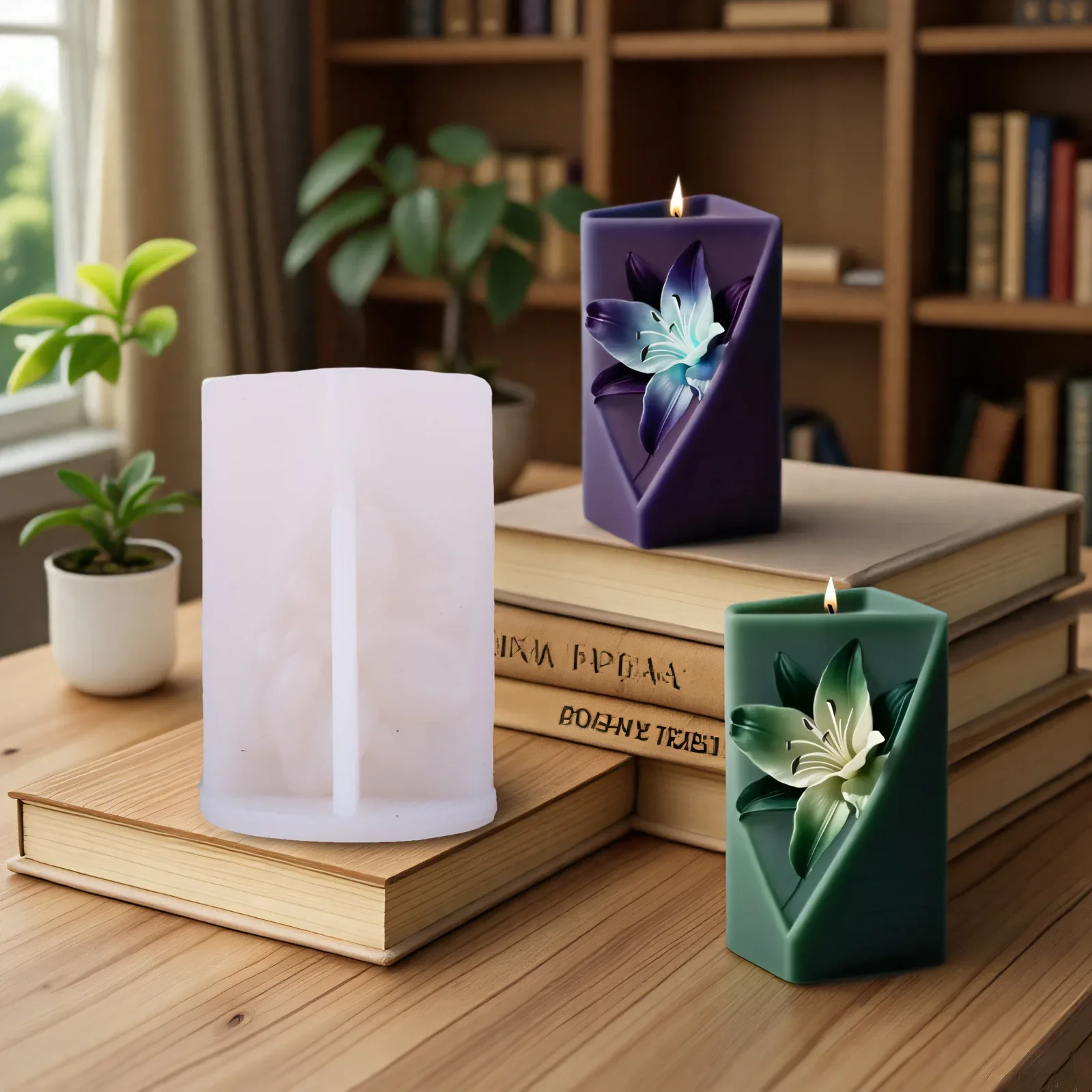

VERIDIAN 3d Geometric Lily Silicone Mold DIY Plant Home Decoration Flower Plaster Epoxy Resin Molds Candle Making Supplies