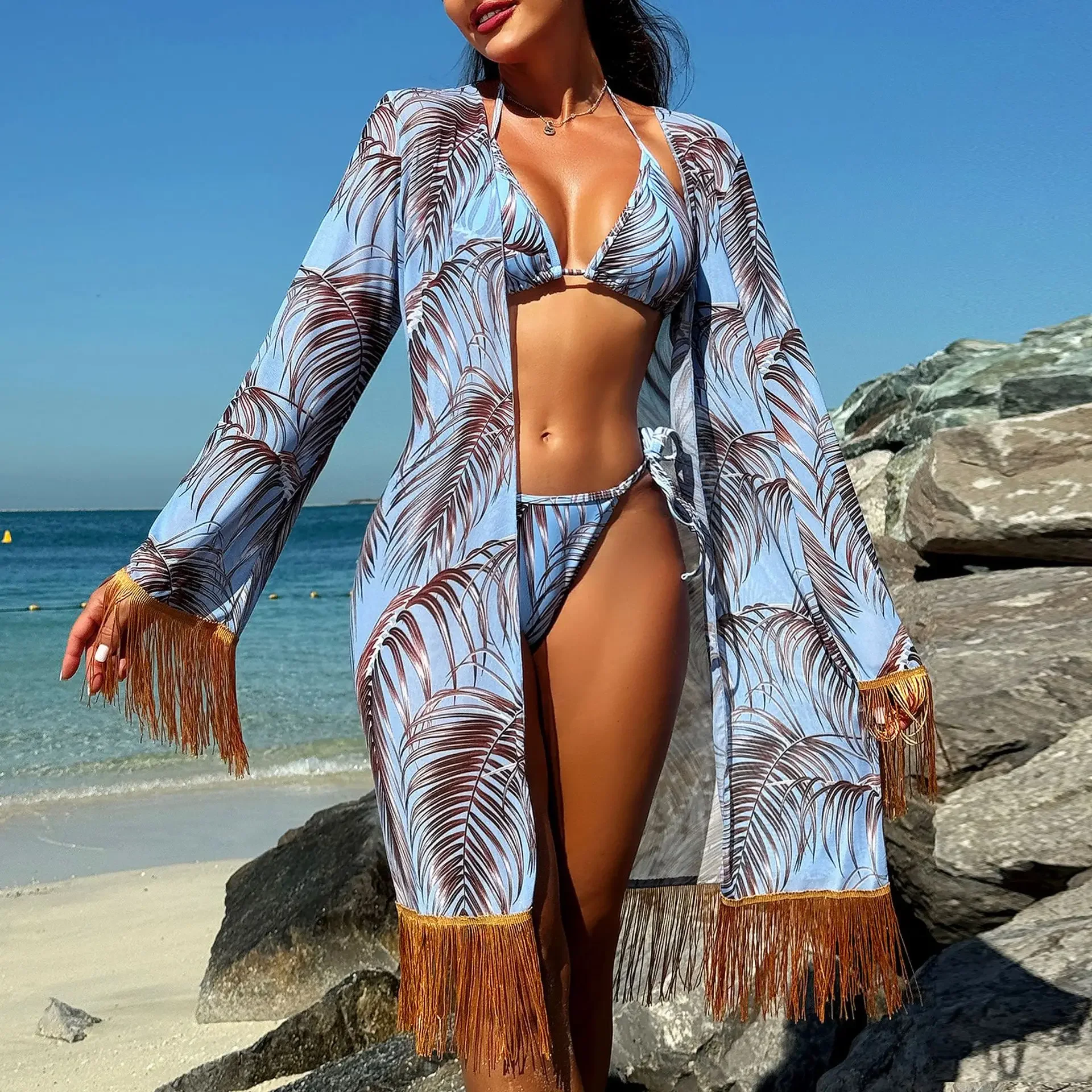 

2025 New Women's One-Piece Beachwear Sexy Two-Piece Set Sunscreen Beach Skirt Swimsuit Durable Quality from Mainland China