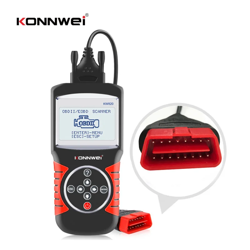 KW820 OBDII Scanner OBD2 Diagnostic Tool OBD Auto Engine Fault Detector Vehicle Tester EOBD Car Code Reader Multi-language