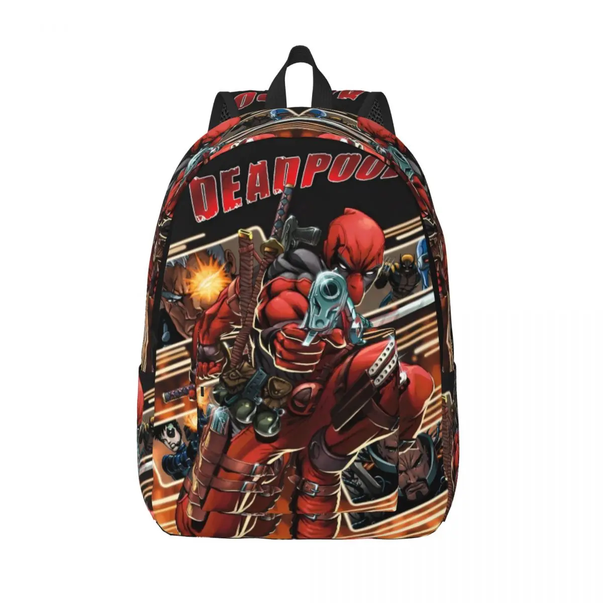 

Deadpool Shotting Teenage Backpack Lightweight Student Business Cartoon Anime Daypack for Men Women Laptop Computer Canvas Bags