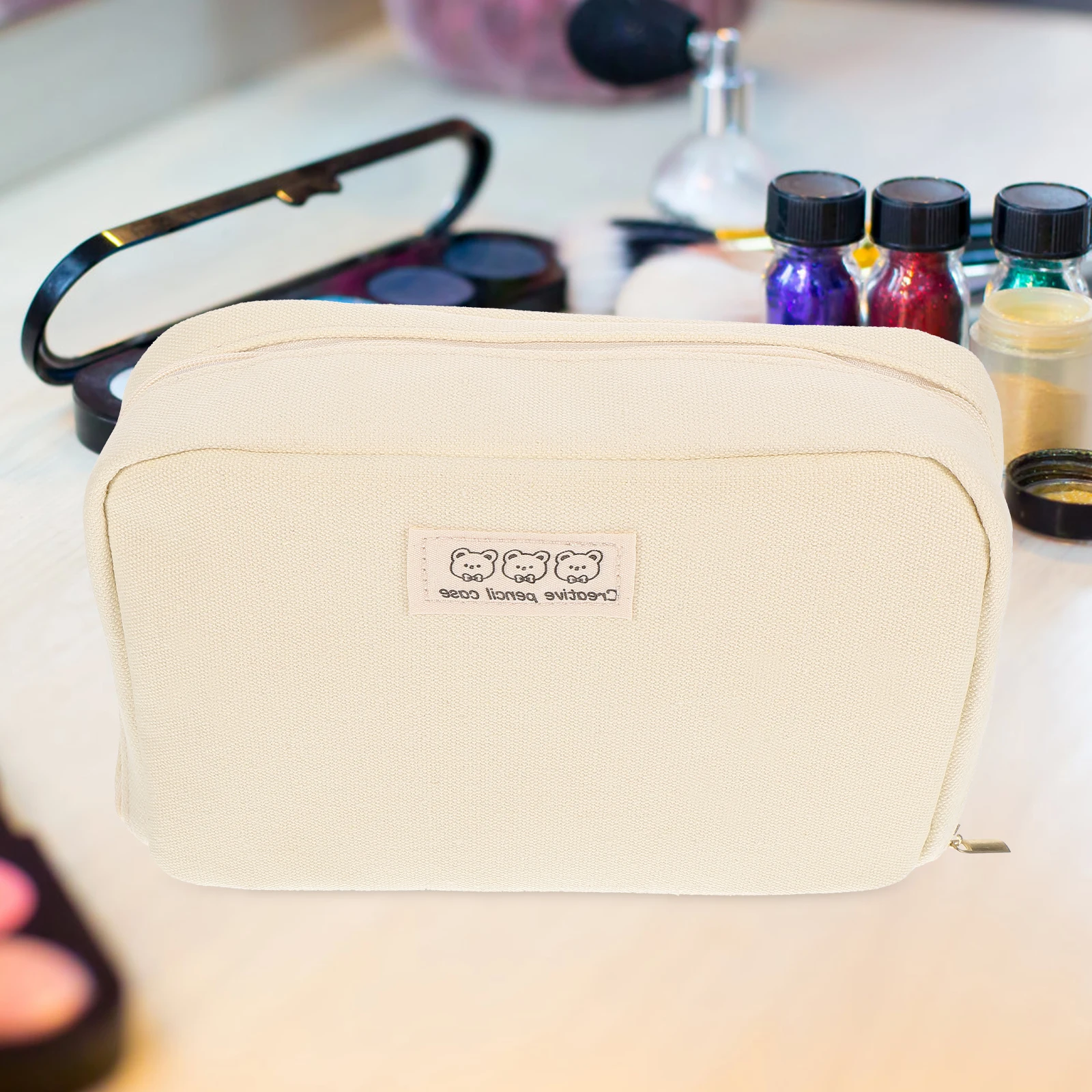 

Multifunctional Large Capacity Pencil Case Travel Storage Bag Canvas Student Holder Portable Cosmetics Organizer