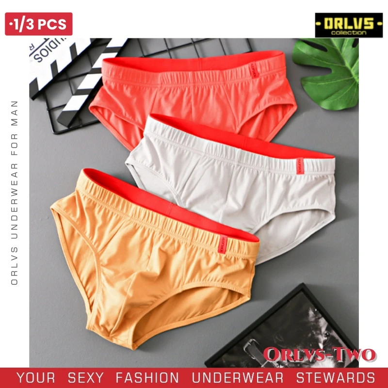 1/3 PCS Solid Cotton Briefs Men's Convex Pouch Panties Youth Fasion Low Rise Breathable Men's Comfortable Underwear Solid Color