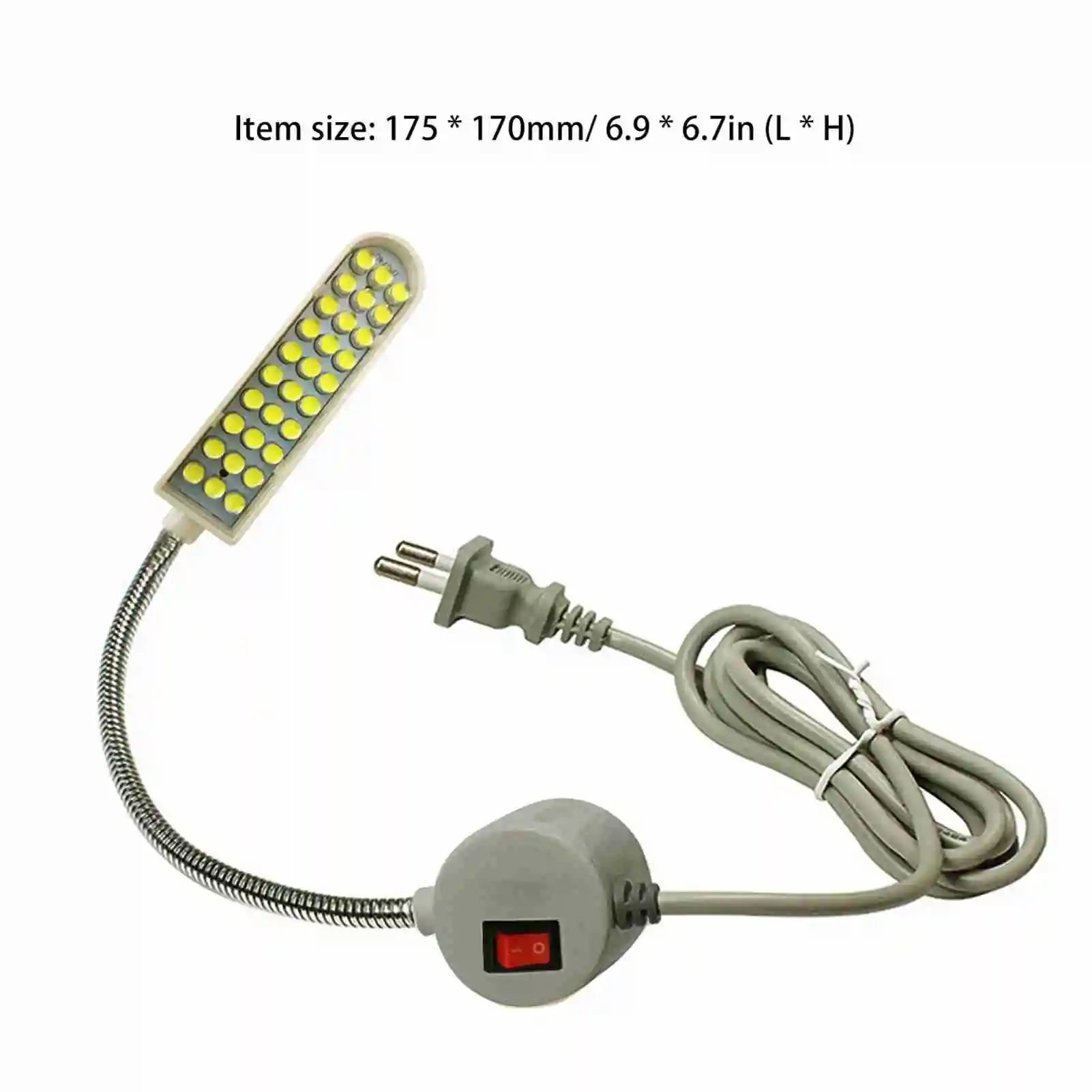 

AC110-245V 2W 30LED Sewing Machine Light Lamp Magnetic Fixed Base Flexible Bendable Tube Goose Neck Design for Housework Househo