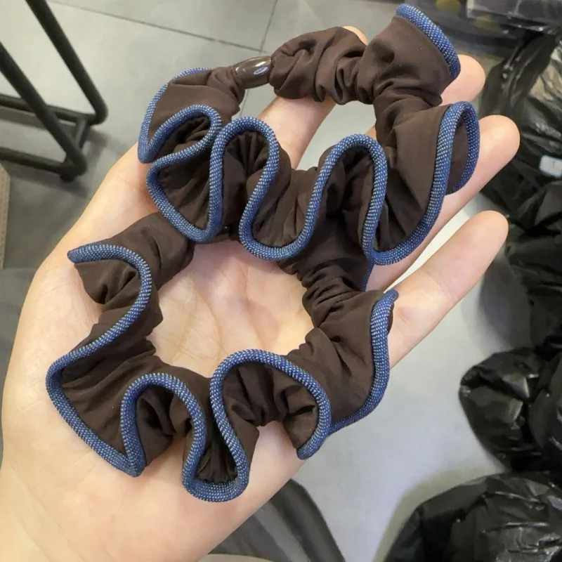 

Новые эластичные резинки для волос 2026 года с контрастной отделкой и оборками в корейском винтажном стиле для женщин, для низкого хвоста и пучка