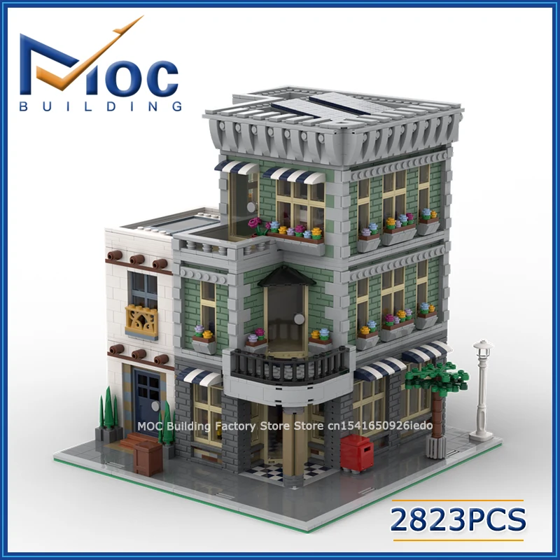 

MOC Building Blocks Corner Modular Architecture City Toy Store Model DIY Assemble Bricks Street View Toys Creative Xmas Gifts