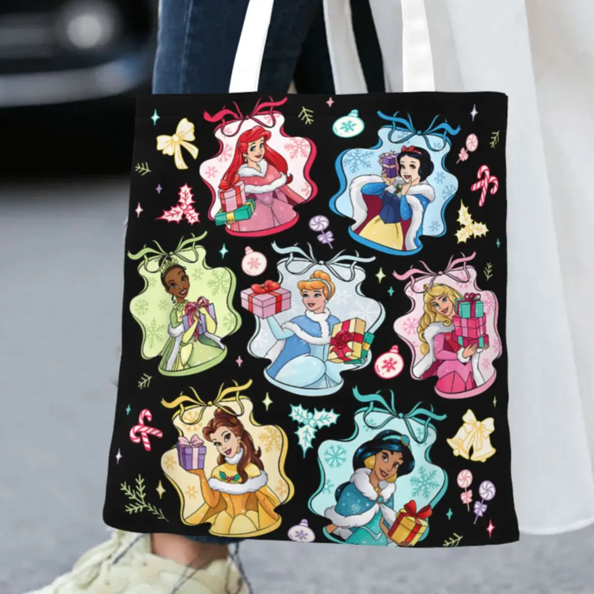 

Сумка-шоппер Princess Christmas Holiday Coquette S, сумка через плечо, студенческая пляжная тканевая сумка-тоут, стильные сумки с графическим дизайном