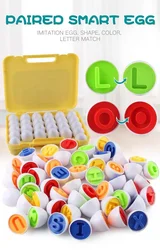 Montessori Baby Toys Match Egg Puzzle  Geometry Matching Egg Color alphabets Easter Egg Educational Toys For Children2