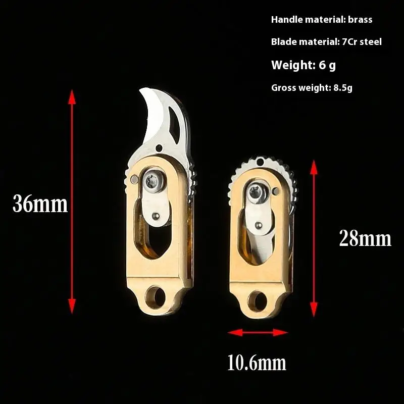 Outdoor Camping Pocket Knife, Portable Mini Brass Claw Keychain, Quick Disassembly Device