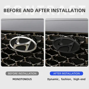 Front Grid Adhesive Decoration for Hyundai, ABS Car Logo, Tucson Accessories, Accent Elantra, Santa Fe, Sonata I40, IX25, IX35, emblem 10 Main Sales Hyundai emblem - №3