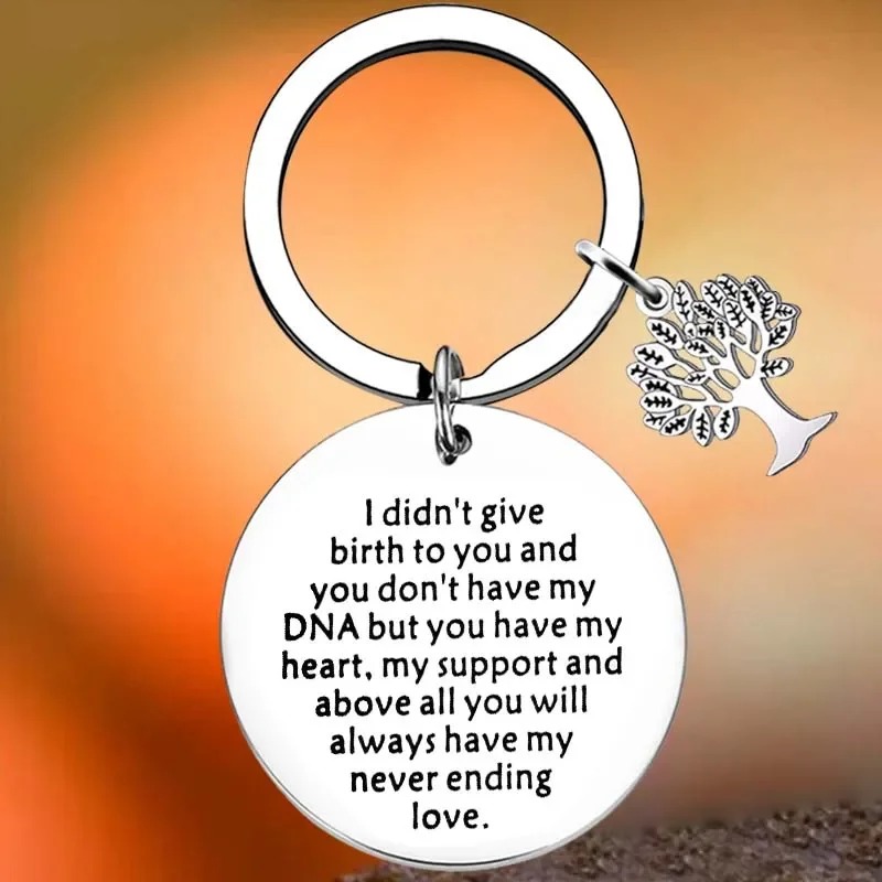 

Hot Adoption Gift Key Chain Ring Adopted Child Gift keychains pendant Stepdaughter Stepson Gift