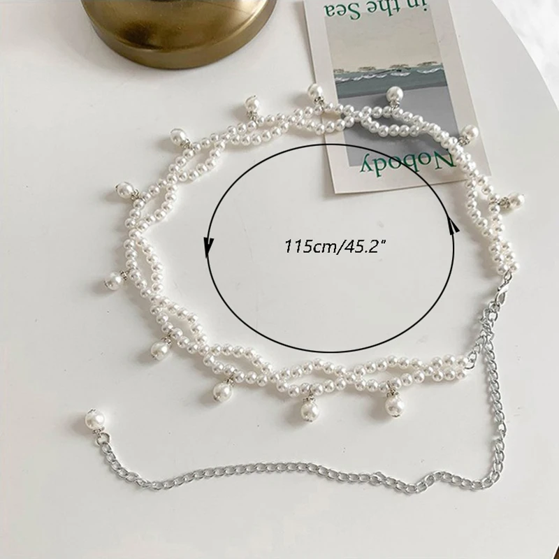 Аксессуары для летней одежды, пояс с кисточками и искусственным жемчугом для женщин, винтажный узор, поясная цепочка для танца живота, аксессуары для платья