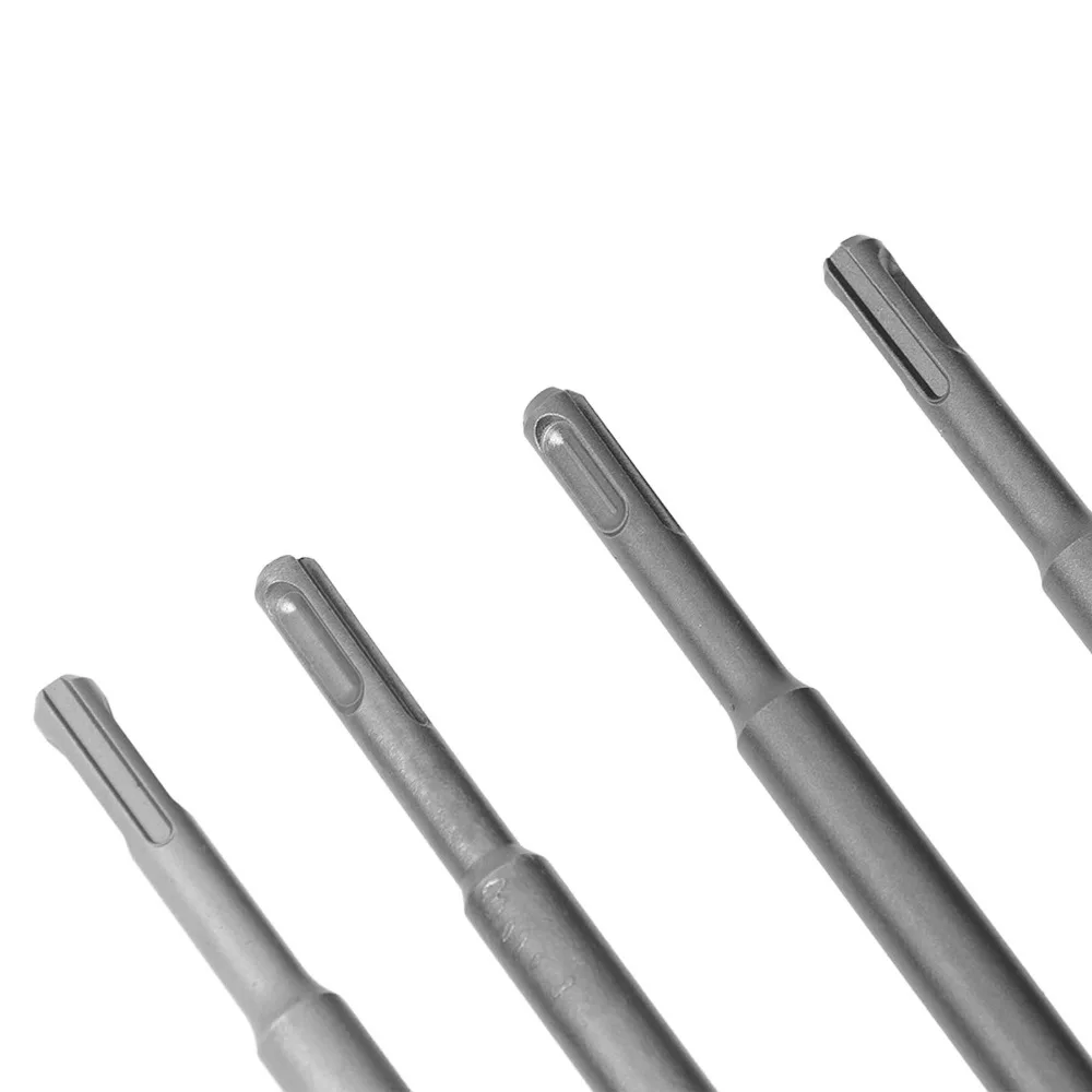 4pcs SDS Plus Shank Chisel Bit Set Pointed Chisel Flat Chisel Masonry Chisel Bits Heavy Duty Design Round Shank Chisel Bit Kit