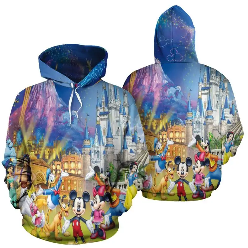 2022 new Disney fireworks and friends 3D printing casual hoodie / zipper hoodie