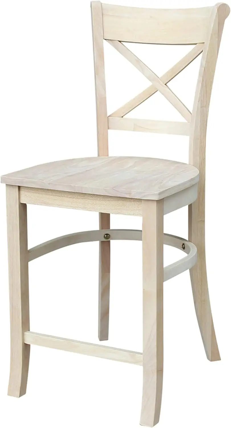 Charlotte 24-Inch Counter Height Stool, Ready To Assemble, Versatile Design For Kitchen Or Bar - Unfinished