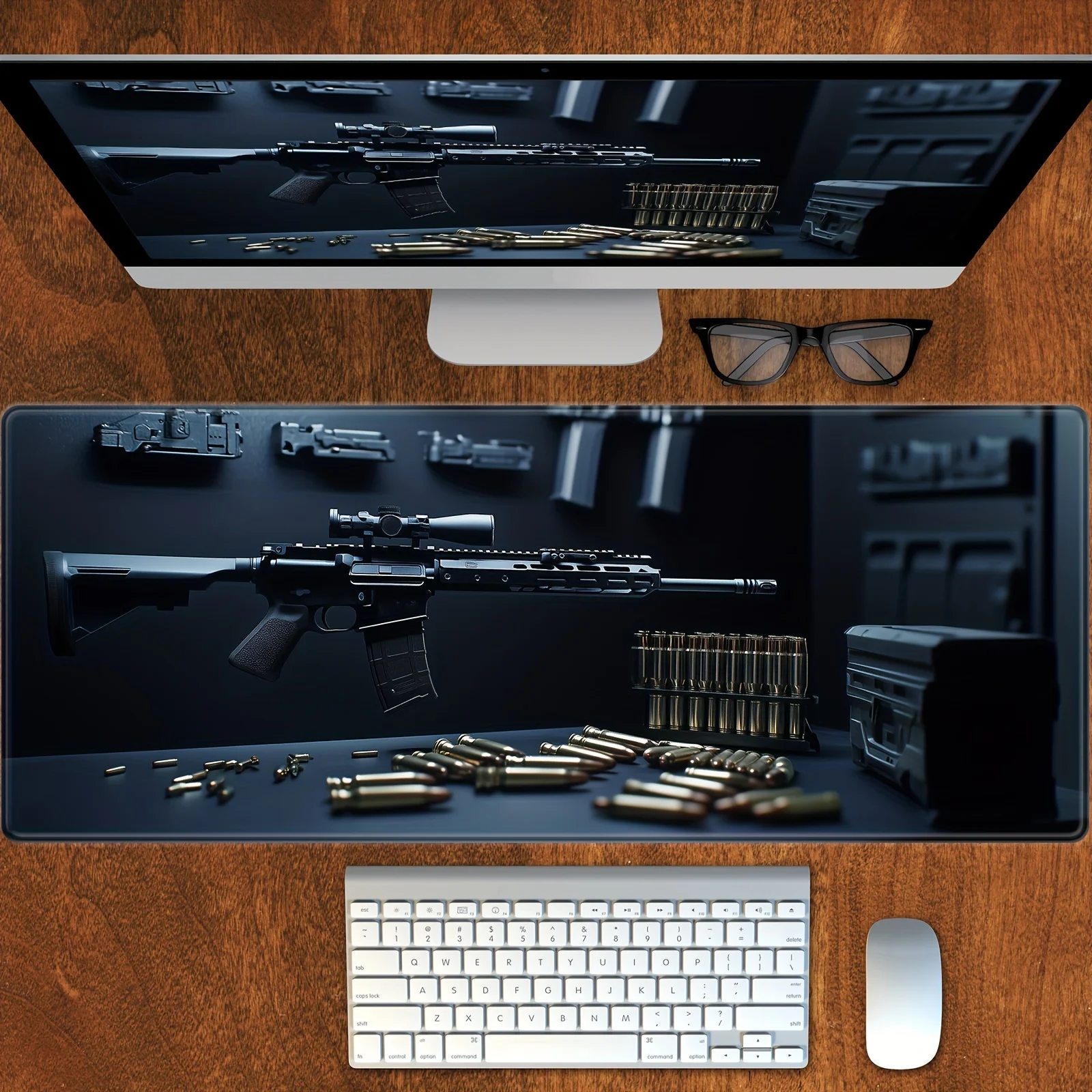 Large Game Mouse Pad 500x1000MM non-slip rubber XXL Laptop keyboard mouse pad Black firearms computer peripheral accessories