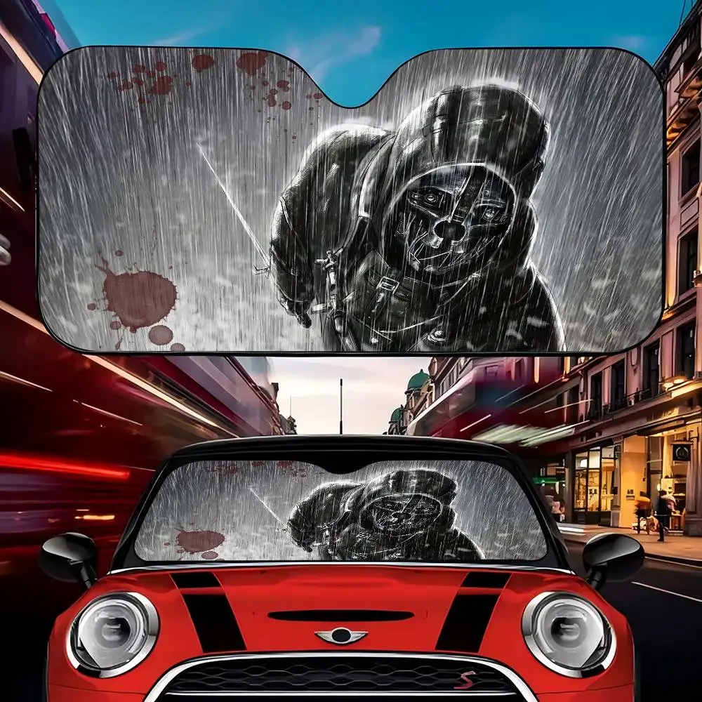 Stealth Games D-Dishonoreds Car Sunshade Windshield Car Accessories Auto Vehicle Protector Window Sun Visor Screen Cover Decor