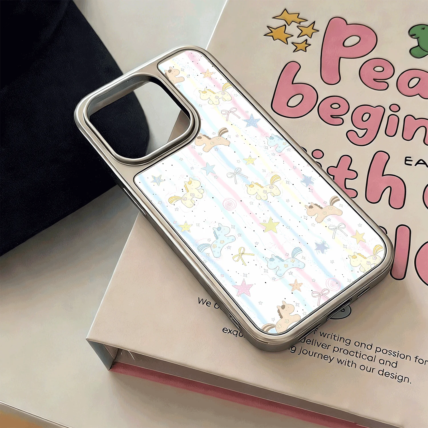 

Phone Case for iPhone 17 Air 16 15 Pro Max 14 Plus 13 12 11 Premium Camera Protection Korean Matte Male Female Silver Pony Cover