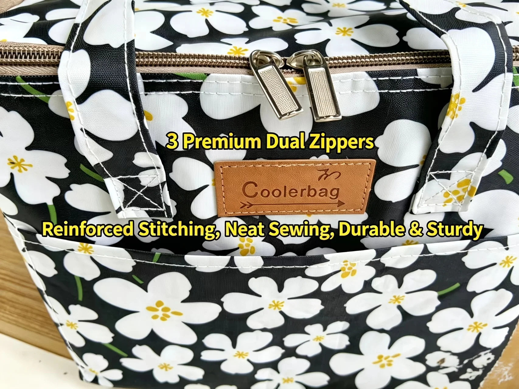 Tragbare Outdoor-Isoliertasche aus Bedrucktem Oxford-Stoff mit Vier Taschen, Große Kapazität Thermische Tragetasche Multifunktionale Aufbewahrungstasche – Detail 6