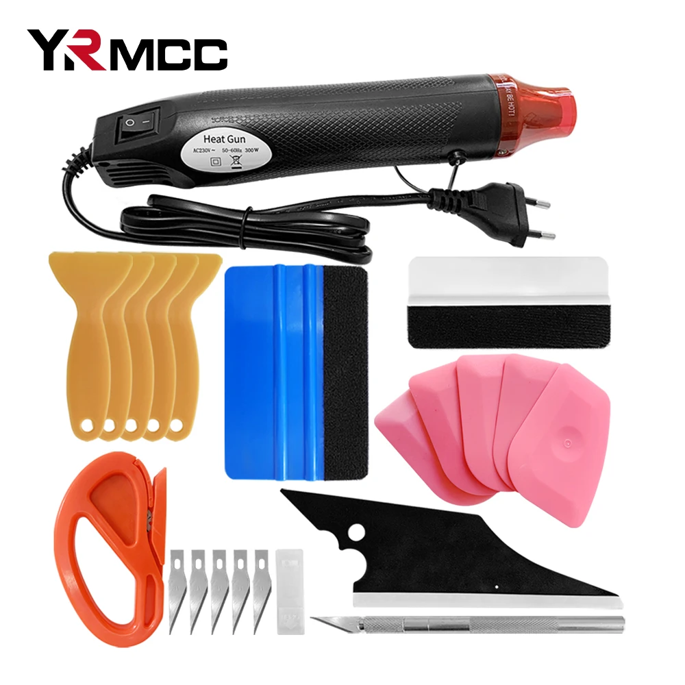 Scrapers Car Window Film Tool Kit Vinyl Squeegee Heat Air Gun Auto Vinyl Film Tools Kit for Installing Cars Film and Car Decals