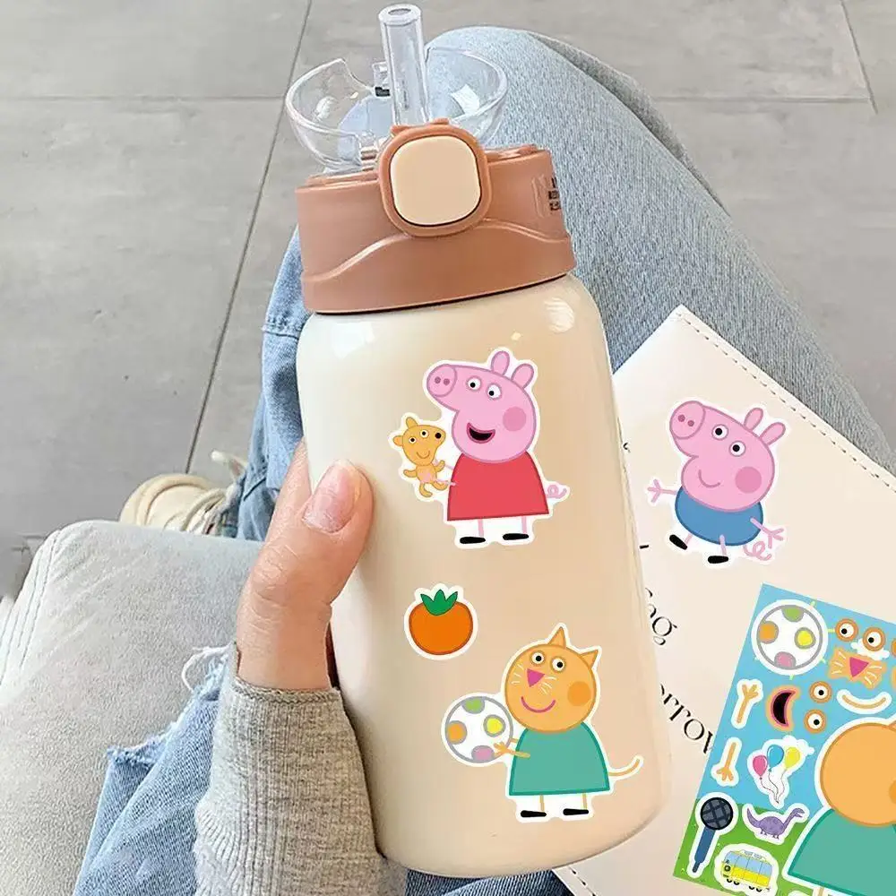 Peppa Pig family assembly puzzle cartoon stickers, pink and blue parent-child educational toys, diy companion gifts view 3