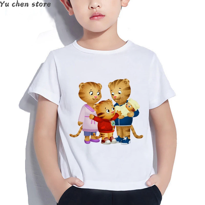 Fashion Children’S Tshirt Cute Daniel Tiger’S Neighborhood Cartoon Print Boy’S T-Shirt Summer Harajuku Girls T Shirts White Tops