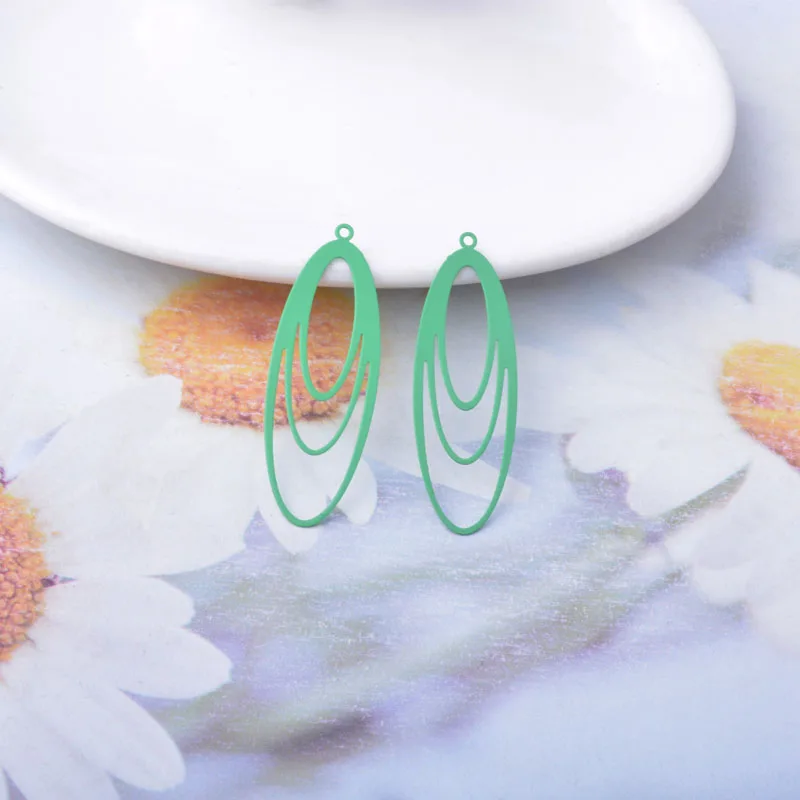 30 Stück AC14607 13*38mm Ovale Anhänger Dünne Anhänger DIY Schmuck Ohrring Zubehör – Detail 6