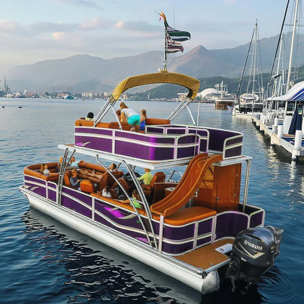 Kinocean nuevo bateo pontón de fiesta de pasajeros para transporte de aluminio 200hp-250hp con Motor eléctrico a la venta