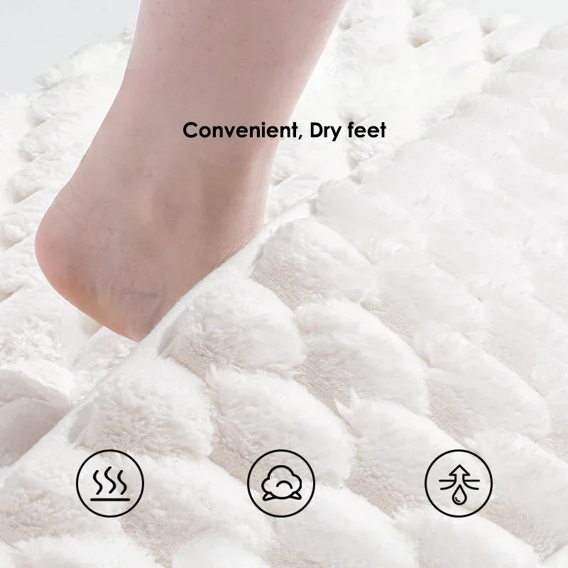 yesSuper Soft Luxury Design Bathroom Absorbent Rug Mat Non-Slip Bottom Suitable For Decor Bathroom Shower Area  Wipe Your Feet R