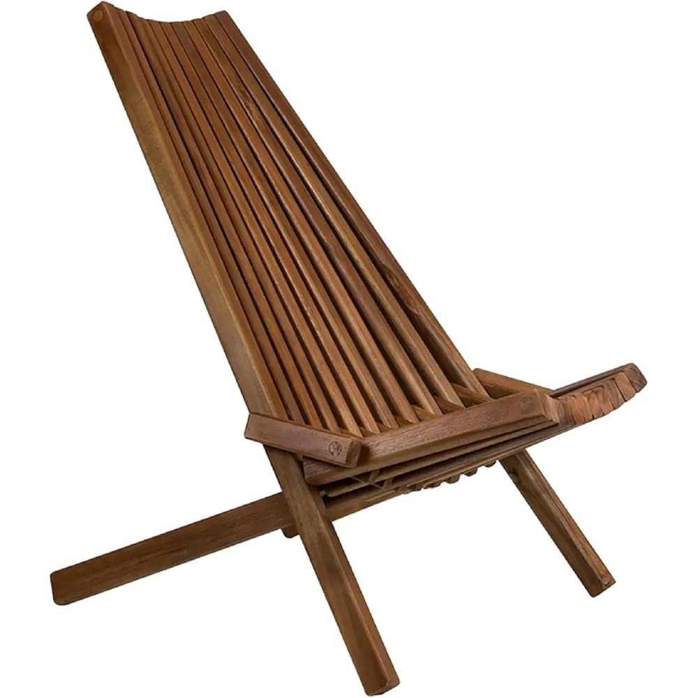 

Melino Wooden Folding Chair for Outdoor - Low Profile Acacia Wood Lounge Chair with FSC Certified - Fully Assembled Outdoor Fold