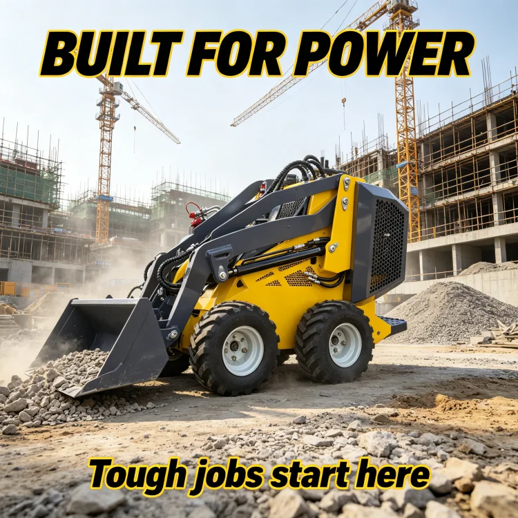 Free Ship SDLOT S300 Stand on Mini Crawler Skid Steer Loader Koop CE EURO5 EPA 300kg Brush Cutter Yard Maintenance view 3