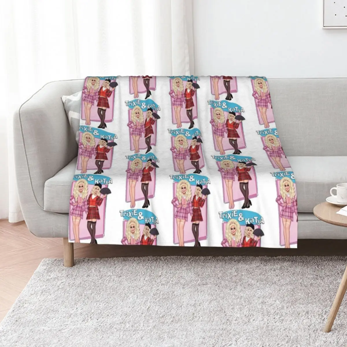 Katya Zamolodchikova Merch Trixie _ Katya Throw Blanket Nap Luxury Designer Luxury Brand warm for winter Soft Big anime Blankets